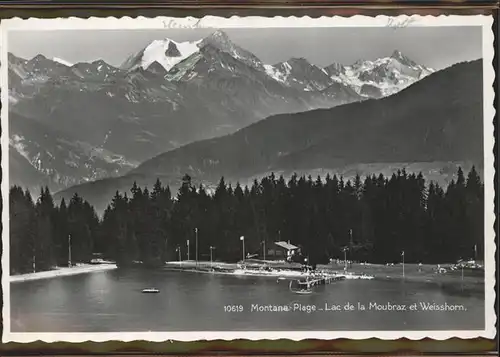 AK / Ansichtskarte Montana VS Plage Lac Mourbraz Weisshorn Kat. Montana