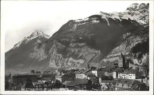 AK / Ansichtskarte St Maurice Valais La Dent du Midi Kat. St Maurice