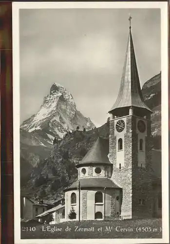 AK / Ansichtskarte Zermatt VS L glise de Zermatt et Mt. Cervin Kat. Zermatt