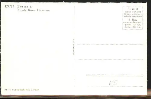 AK / Ansichtskarte Zermatt VS Monte Rosa Liskamm Kat. Zermatt