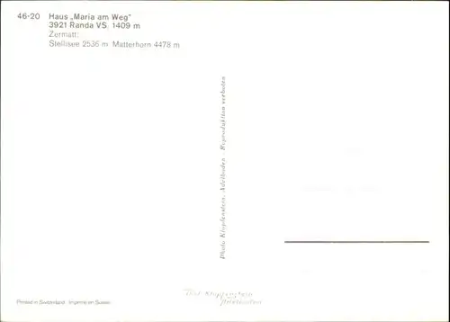 AK / Ansichtskarte Randa Randa Haus Maria am Weg * / Randa /Bz. Visp