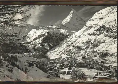AK / Ansichtskarte Zermatt VS Panorama mit Matterhorn Kat. Zermatt