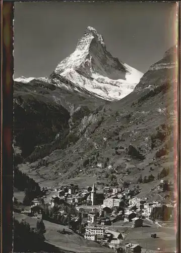 AK / Ansichtskarte Zermatt VS Panorama mit Matterhorn Kat. Zermatt