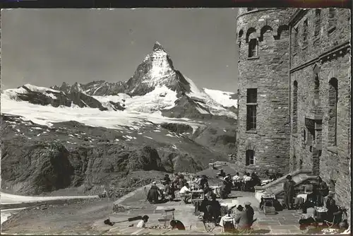 AK / Ansichtskarte Zermatt VS Blick vom Kulm Hotel Gornergrat zum Matterhorn Kat. Zermatt
