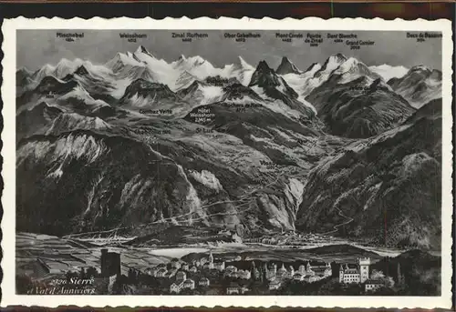 AK / Ansichtskarte Sierre VS Panorama Sierre et Val d'Anniviers / Sierre Siders /Bz. Sierre