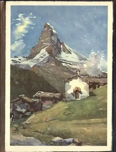 AK / Ansichtskarte Zermatt VS Matterhorn Kuenstlerkarte Kat. Zermatt