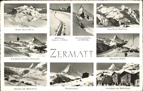 AK / Ansichtskarte Zermatt VS Skigebiet Kat. Zermatt