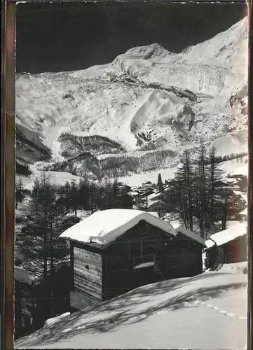 AK / Ansichtskarte Saas Fee Alphubel Blockhuette Kat. Saas Fee