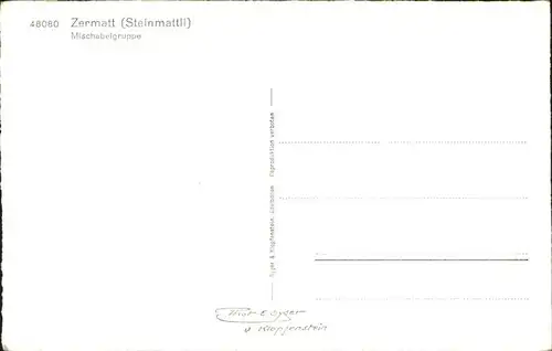 AK / Ansichtskarte Zermatt VS Steinmaettli Mischabelgruppe Kat. Zermatt
