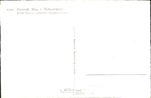 AK / Ansichtskarte Zermatt VS Weg n. Schwarsee Monte Rosa Kat. Zermatt