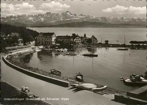 AK / Ansichtskarte Unteruhldingen Hafen Alpen Boote Kat. Uhldingen Muehlhofen