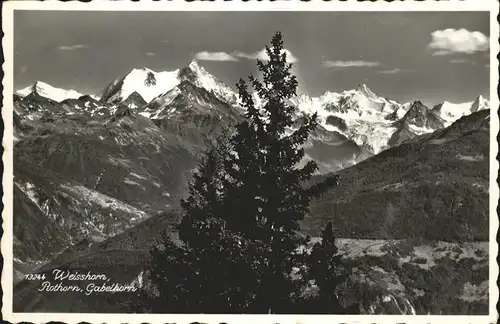 AK / Ansichtskarte Montana VS Weisshorn Rothorn Gabelhorn Panorama Kat. Montana