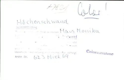 AK / Ansichtskarte Hoechenschwand Haus Monika Kat. Hoechenschwand