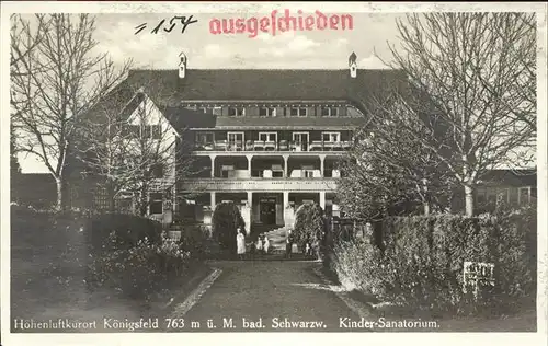 AK / Ansichtskarte Koenigsfeld Schwarzwald Kinder Sanatorium / Koenigsfeld im Schwarzwald /Schwarzwald-Baar-Kreis LKR