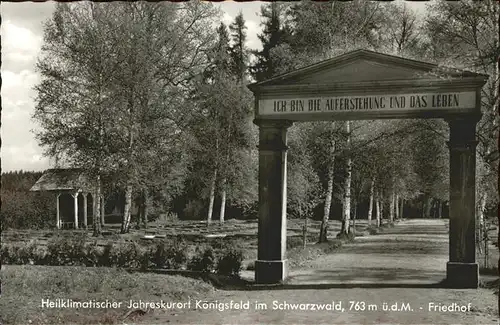 AK / Ansichtskarte Koenigsfeld Schwarzwald Friedhof Tor Spruch / Koenigsfeld im Schwarzwald /Schwarzwald-Baar-Kreis LKR