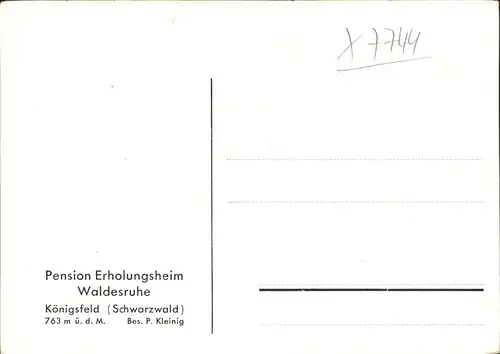 AK / Ansichtskarte Koenigsfeld Schwarzwald Pension Erholungsheim Waldesruh / Koenigsfeld im Schwarzwald /Schwarzwald-Baar-Kreis LKR