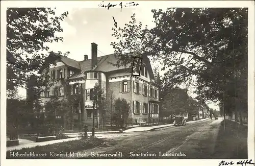 AK / Ansichtskarte Koenigsfeld Schwarzwald Luisenruhe Sanatorium / Koenigsfeld im Schwarzwald /Schwarzwald-Baar-Kreis LKR
