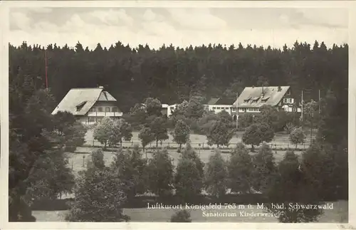AK / Ansichtskarte Koenigsfeld Schwarzwald Sanatorium Kinderweide / Koenigsfeld im Schwarzwald /Schwarzwald-Baar-Kreis LKR