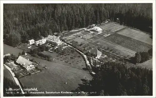 AK / Ansichtskarte Koenigsfeld Schwarzwald Sanatorium Flugaufnahme / Koenigsfeld im Schwarzwald /Schwarzwald-Baar-Kreis LKR
