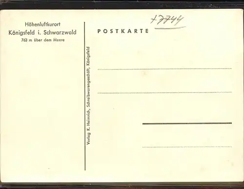 AK / Ansichtskarte Koenigsfeld Schwarzwald Landkarte Strassenkarte / Koenigsfeld im Schwarzwald /Schwarzwald-Baar-Kreis LKR