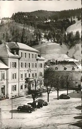 AK / Ansichtskarte Todtnau Schwarzwald Hotel Pension Ochsen im Schnee Autos Kat. Todtnau