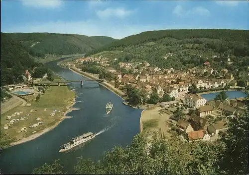 AK / Ansichtskarte Bad Karlshafen Fliegeraufnahme Panorama Weser Bruecke Stadt / Bad Karlshafen /Kassel LKR