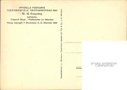 AK / Ansichtskarte Passionsspiele Oberammergau 1930 Nr. 52 Kreuzweg  Kat. Events