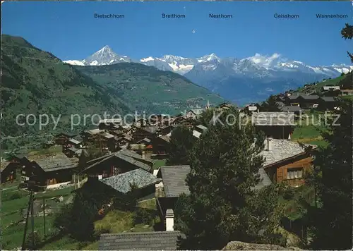 AK / Ansichtskarte Graechen VS Ortsblick mit Alpen / Graechen /Bz. Visp