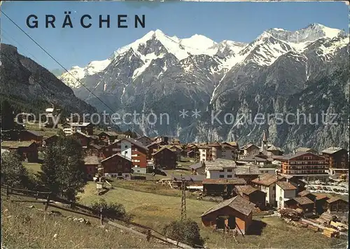 AK / Ansichtskarte Graechen VS mit Weisshorn Brunegghorn Bishorn / Graechen /Bz. Visp