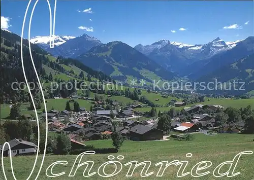 AK / Ansichtskarte Schoenried mit Spitzhorn Sanetschhorn Oldenhorn / Schoenried /Bz. Saanen