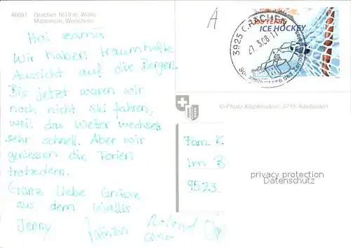 AK / Ansichtskarte Graechen VS mit Matterhorn und Weisshorn / Graechen /Bz. Visp