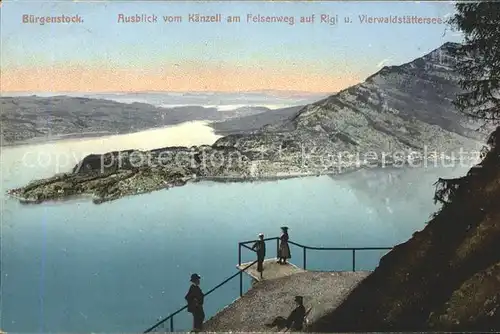 AK / Ansichtskarte Buergenstock Ausblick vom Kaenzeli am Felsenweg auf Rigi und Vierwaldstaettersee / Buergenstock /Bz. Nidwalden