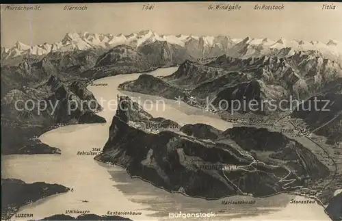 AK / Ansichtskarte Buergenstock und Umgebung mit Alpenpanorama / Buergenstock /Bz. Nidwalden