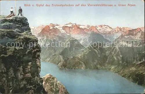 AK / Ansichtskarte Vierwaldstaettersee SZ mit Frohnalpstock Gipfel und Urner Alpen / Brunnen /Bz. Schwyz