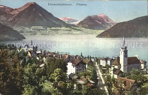 AK / Ansichtskarte Vierwaldstaettersee SZ mit Vitznau Panorama / Brunnen /Bz. Schwyz