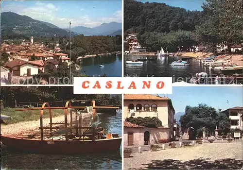 AK / Ansichtskarte Caslano Ortsblick Hafen und Dorfpartie / Caslano /Bz. Lugano