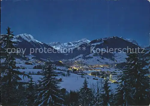 AK / Ansichtskarte Gstaad bei Nacht Kat. Gstaad