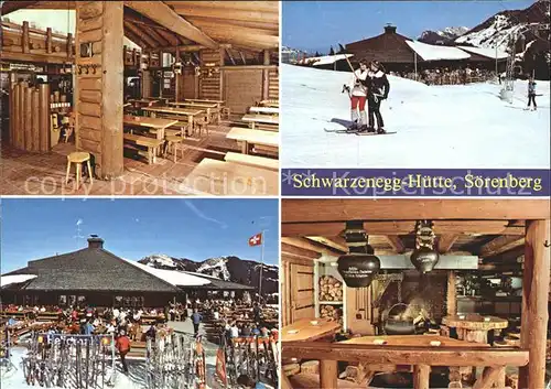 AK / Ansichtskarte Soerenberg LU Schwarzenegg Huette Gaststube Skilift / Soerenberg /Bz. Entlebuch
