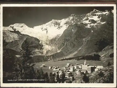 AK / Ansichtskarte Saas Fee Panorama mit Blick auf Mischabelgruppe Kat. Saas Fee