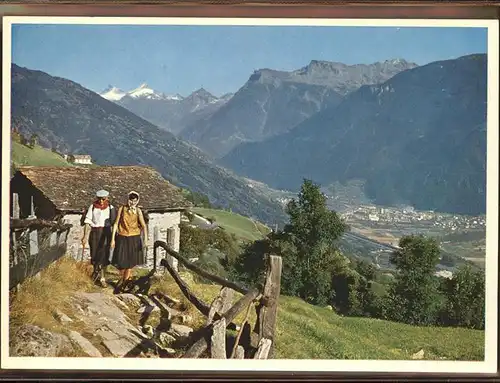 AK / Ansichtskarte Ausserberg Hoehenweg Hohtenn Laiden und Blick auf Rhonetal mit Visp Kat. Ausserberg