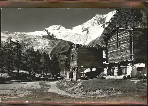 AK / Ansichtskarte Saas Fee Alphubel und Taeschhorn Berghuetten Allalingruppe Wallis Kat. Saas Fee