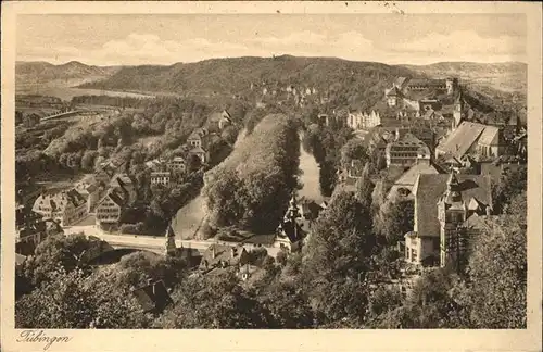 AK / Ansichtskarte Tuebingen Blick ueber die Stadt von Osten Neckar Schloss / Tuebingen /Tuebingen LKR