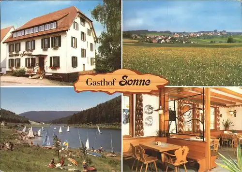 AK / Ansichtskarte Goettelfingen Seewald Schwarzwald Gasthof Pension Sonne See Segelboot
