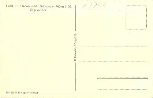 AK / Ansichtskarte Koenigsfeld Schwarzwald Saegeweiher / Koenigsfeld im Schwarzwald /Schwarzwald-Baar-Kreis LKR