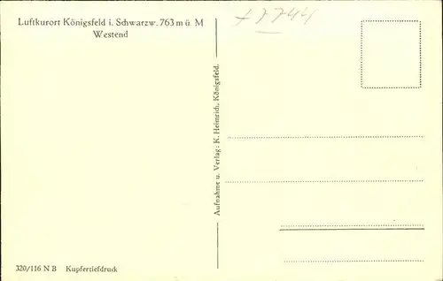 AK / Ansichtskarte Koenigsfeld Schwarzwald Westend / Koenigsfeld im Schwarzwald /Schwarzwald-Baar-Kreis LKR