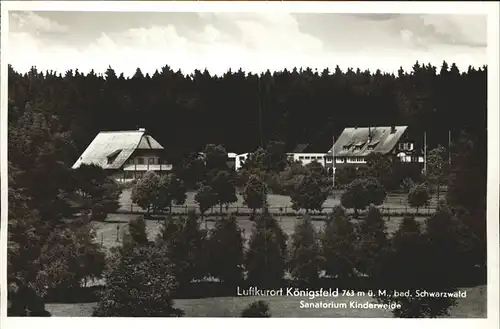 AK / Ansichtskarte Koenigsfeld Schwarzwald Sanatorim Kinderweide / Koenigsfeld im Schwarzwald /Schwarzwald-Baar-Kreis LKR