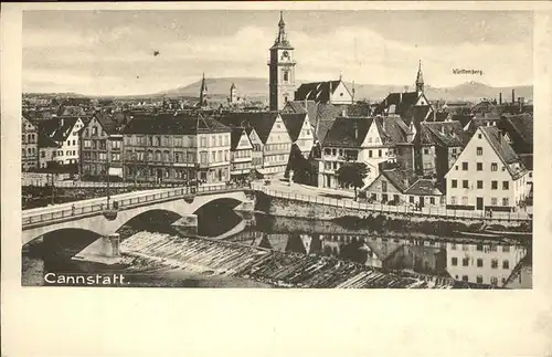 AK / Ansichtskarte Cannstatt Neckar mit Wilhelmsbruecke Jubilaeum Wilhelm II Kat. Stuttgart