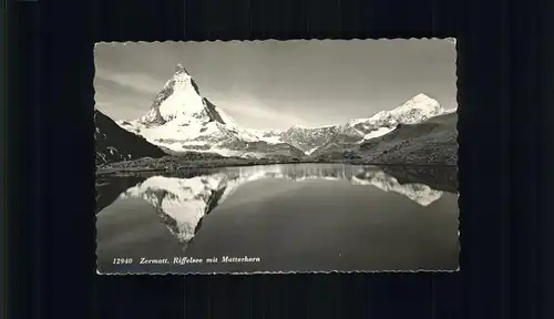 Zermatt VS Riffelsee mit Matterhorn Kat. Zermatt