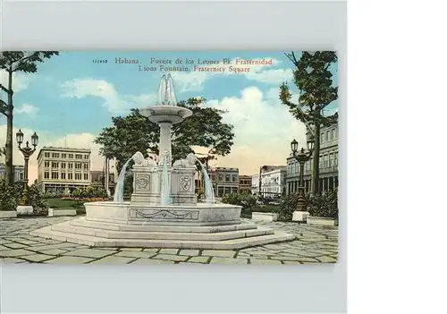 Habana Fuente de los Leones Plaza Fraternidad Brunnen Kat. Kuba