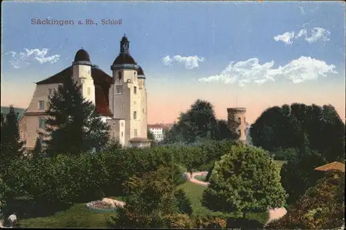 AK / Ansichtskarte Saeckingen Rhein Schloss Turm Kuenstlerkarte